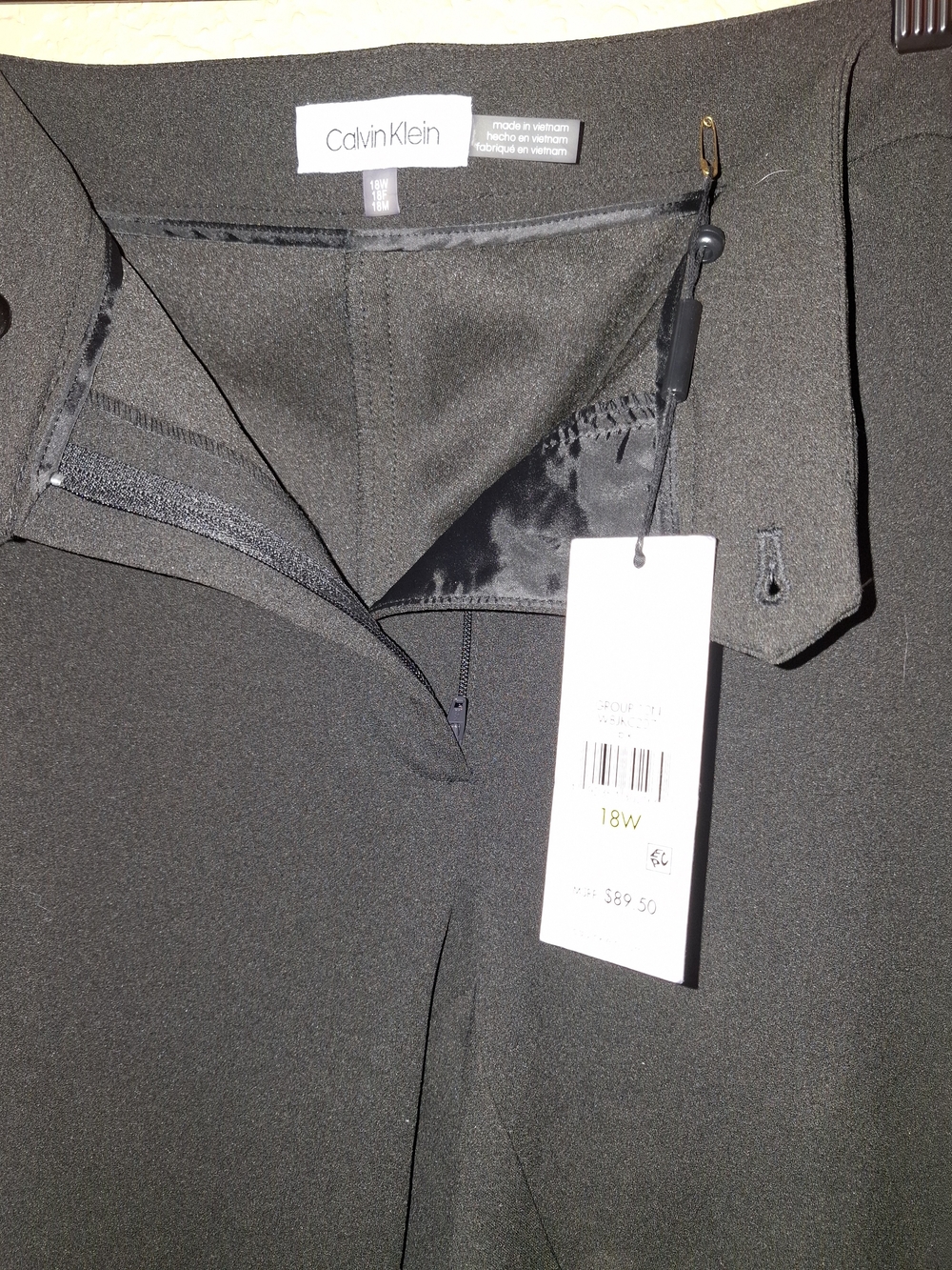 Calvin Klein Womans Black Ruffle Hem Dress Pants 20W 2X - Picture 8 of 8